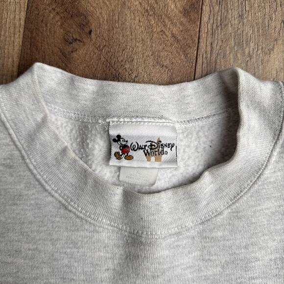 Vintage 90s Disney World Sweatshirt Men's XL Gray Crew Neck Short Sleeve 6252 - Picture 2 of 11